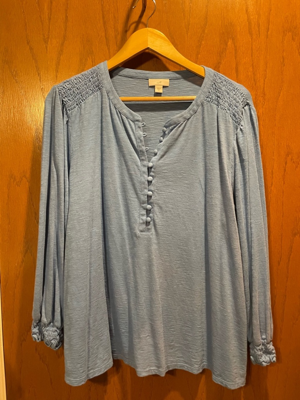 J Jill Button-Front Peasant Top